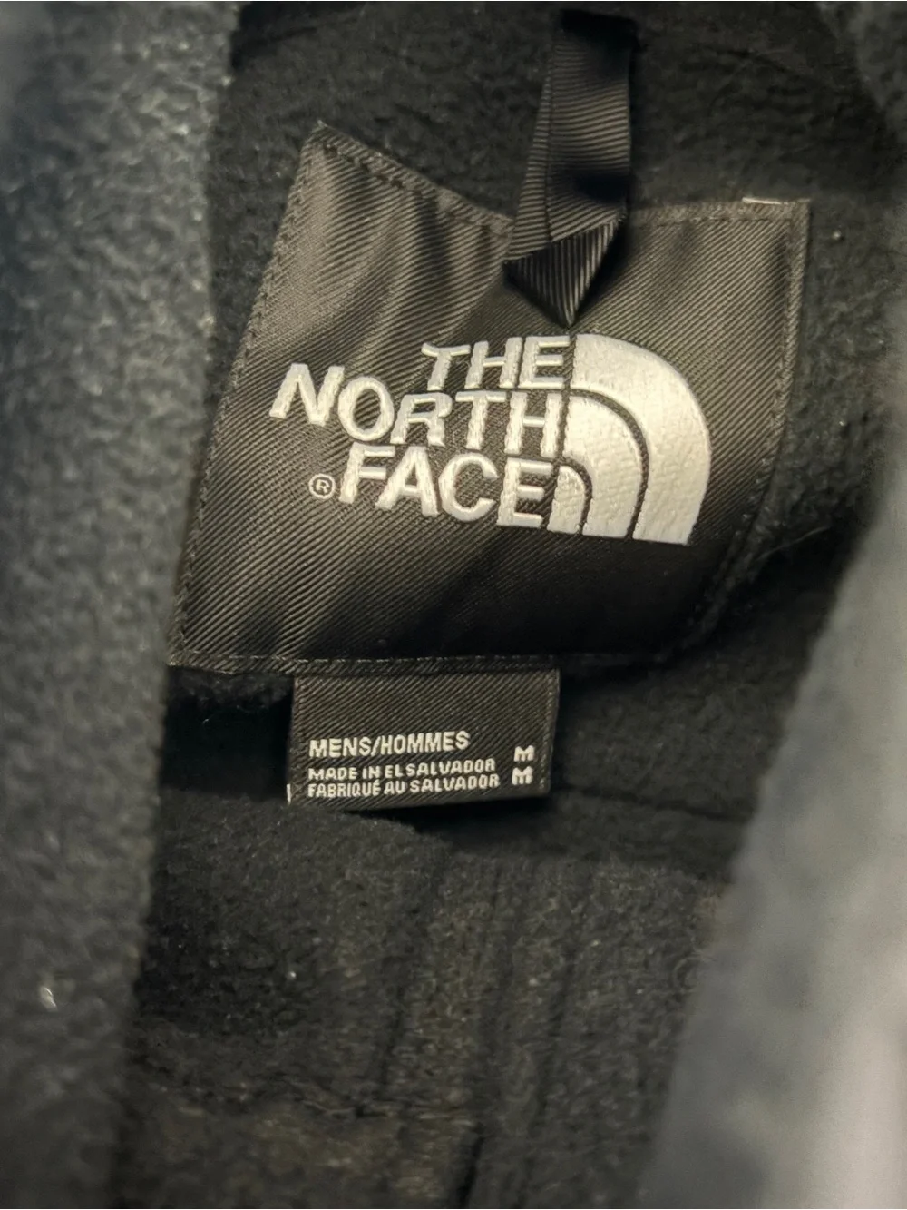 The North Face Black Hooded Fleece Jacket with Woven Chest